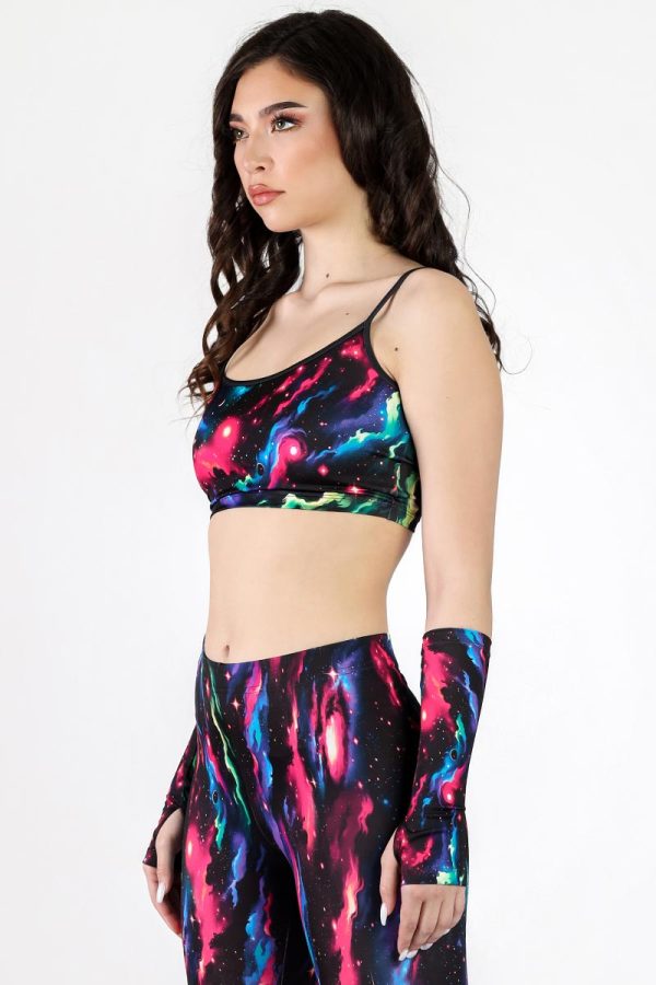 Galactic Glimpse Spaghetti Strap Crop Top For Sale - Image 3