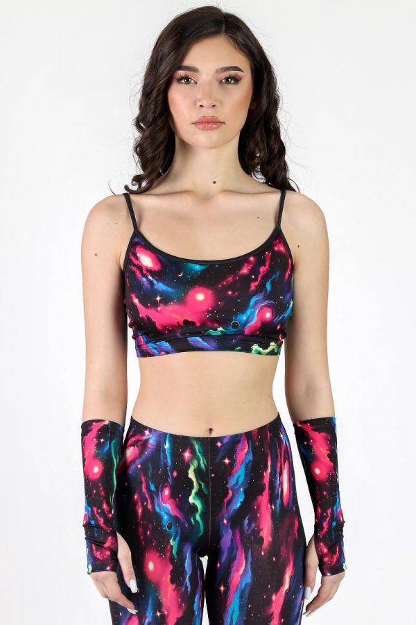 Galactic Glimpse Spaghetti Strap Crop Top For Sale