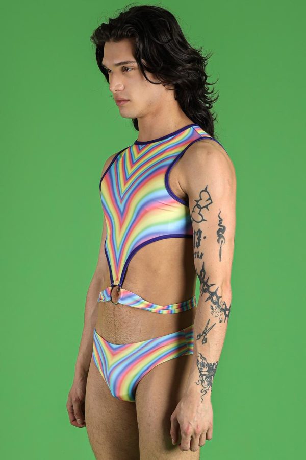 Pastel Vision Men s O-Ring Cut Out Crop Top For Discount - Image 3