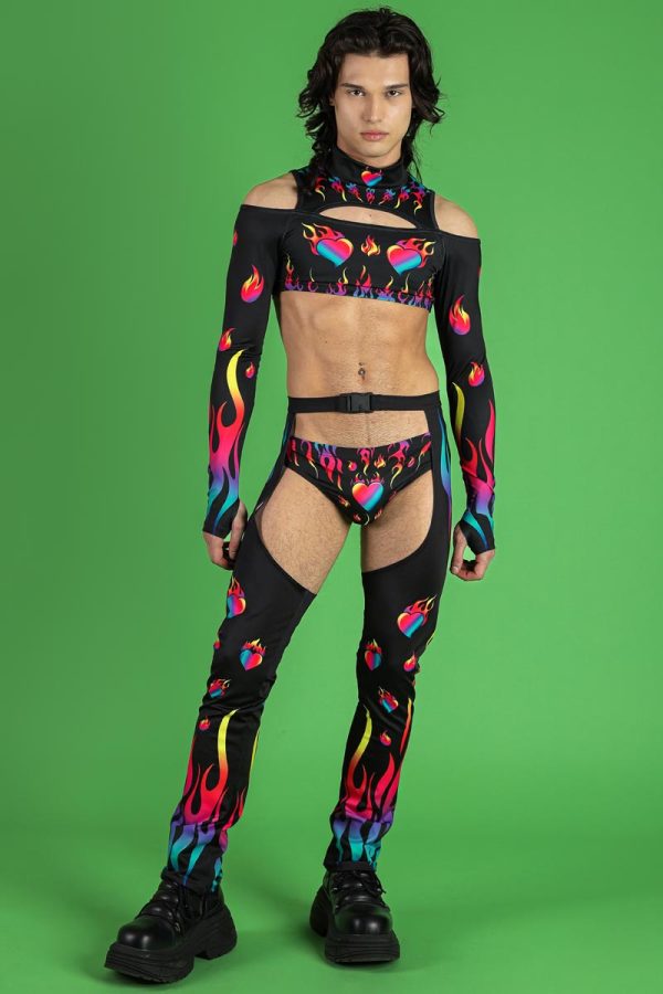 Burning Desire Men s Cold Shoulder Crop Top Discount - Image 3