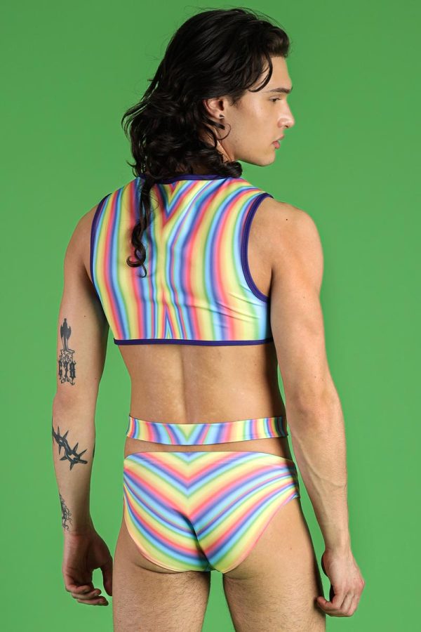 Pastel Vision Men s O-Ring Cut Out Crop Top For Discount - Image 2