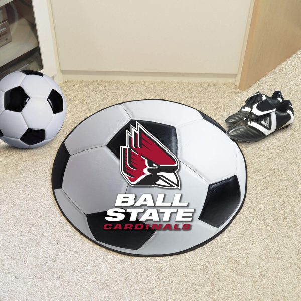 Ball State Cardinals Soccer Ball Mat 27  diameter on Sale