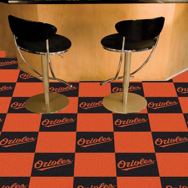 Baltimore Orioles Team Carpet Tiles 18 x18  tiles Cheap