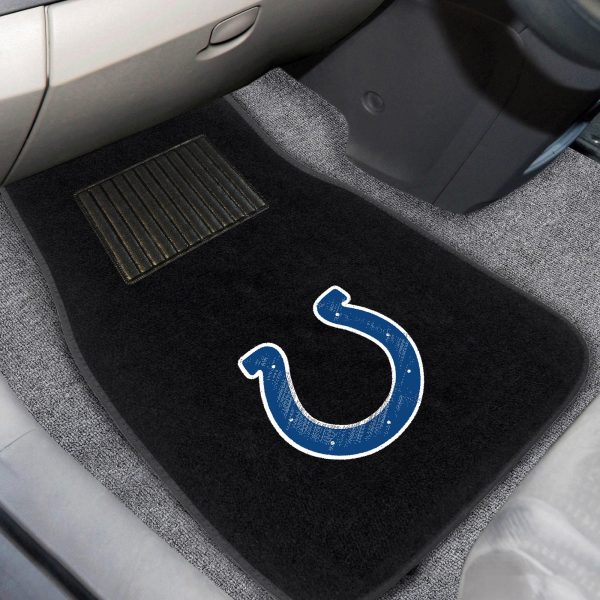 Indianapolis Colts 2 pc Embroidered Car Mat Set 17 x25.5  For Discount