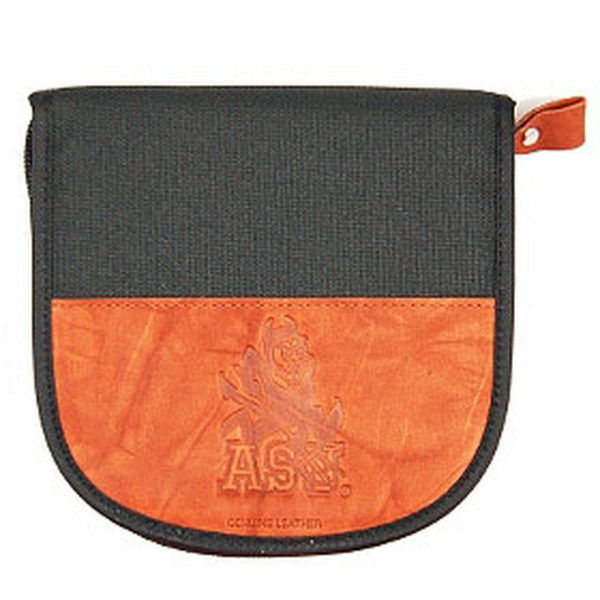 Arizona State Sun Devils CD Case Leather Nylon Embossed Sale