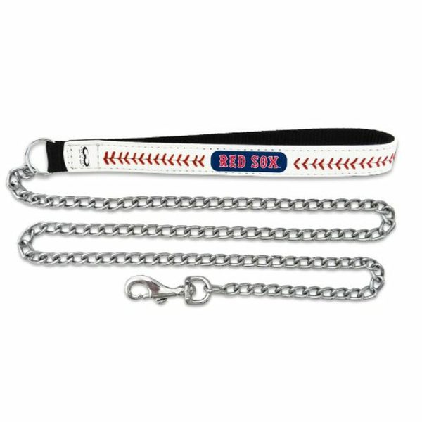Boston Red Sox Pet Leash Leather Chain Baseball Size Discount