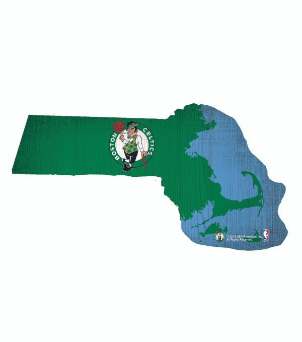 Boston Celtics Sign Wood 12 Inch Team Color State Shape Design Online Sale
