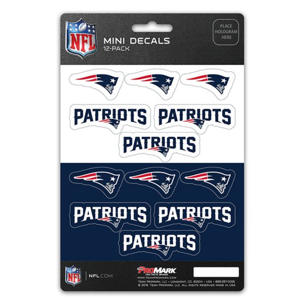 New England Patriots Decal Set Mini 12 Pack Discount