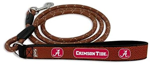 Alabama Crimson Tide Pet Leash Leather Frozen Rope Baseball Size Medium For Sale