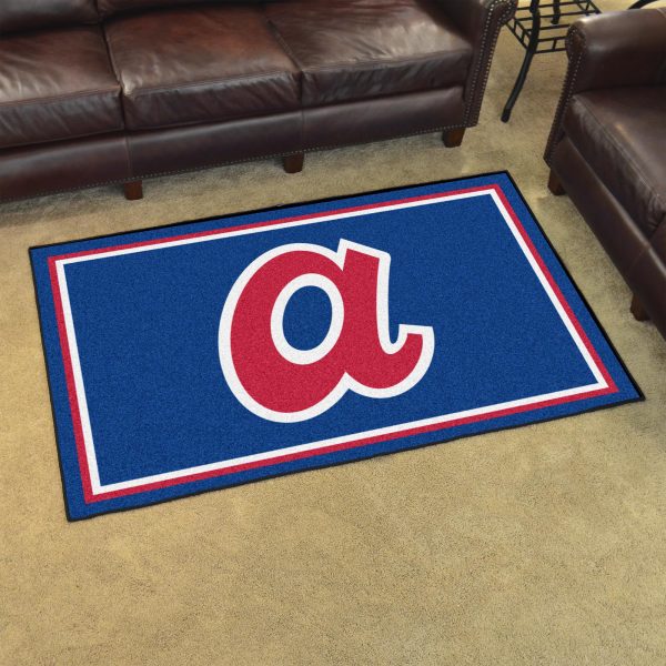 Atlanta Braves Retro Collection 1974 4x6 Rug For Cheap