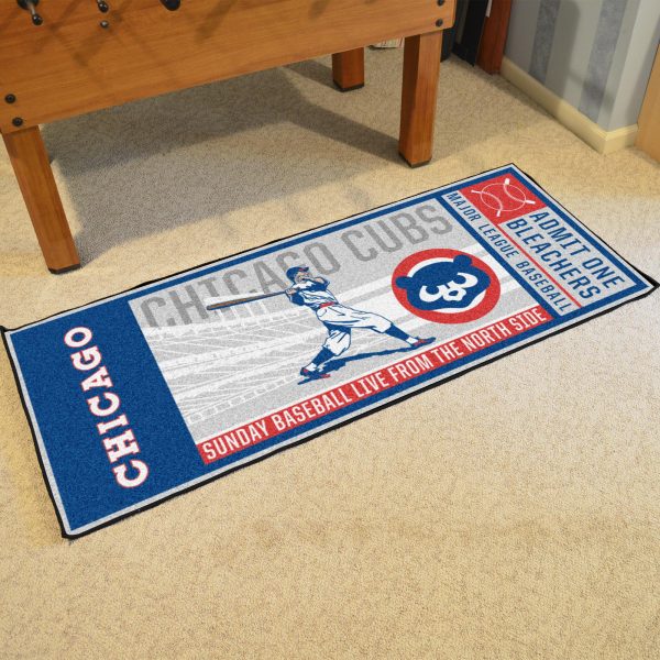 Chicago Cubs Retro Collection 1990 Ticket Runner Mat 30  x 72  For Cheap