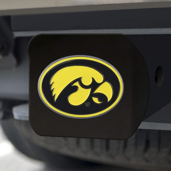 Iowa Hawkeyes Hitch Cover Color on Black 3.4 x4  Online Sale