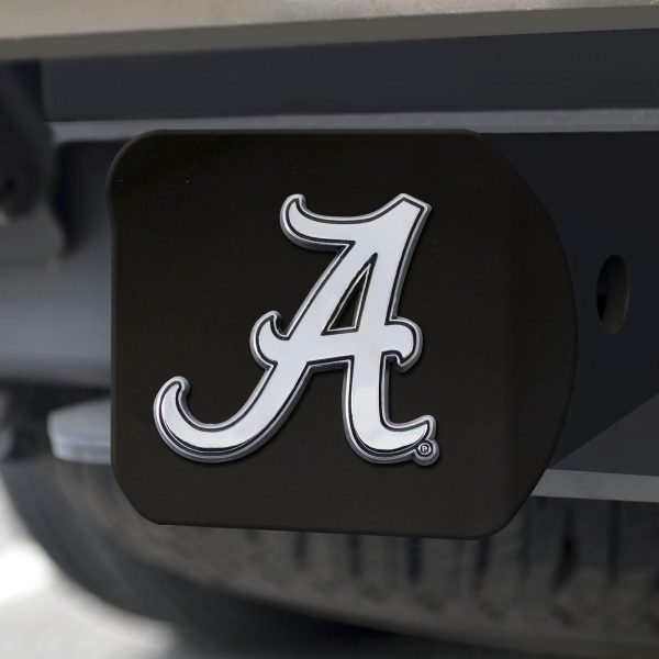 Alabama Crimson Tide Hitch Cover Chrome on Black 3.4 x4  Online Sale