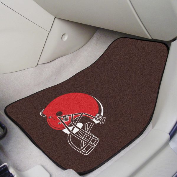 Cleveland Browns 2 pc Carpet Car Mat Set 17 x27  Online now