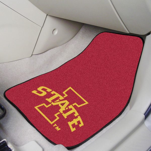 Iowa State Cyclones 2 pc Carpet Car Mat Set 17 x27  For Cheap
