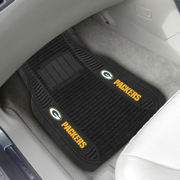 Green Bay Packers 2 pc Deluxe Car Mat Set 21 x27  Discount
