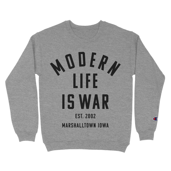 Modern Life Is War  Marshalltown Iowa  Oxford Grey Reverse Weave Crewneck Fashion