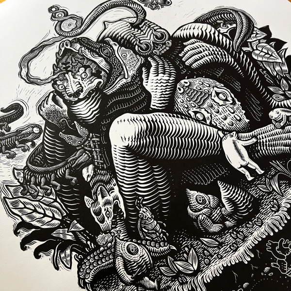 Mazatl & Kathleen Neeley  Luz & Sombra  Linocut Print For Cheap - Image 2
